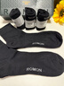 罗蒙（ROMON）袜子男士【100%纯棉10A抗菌】防臭袜秋冬季中筒商务黑色5双男袜 实拍图