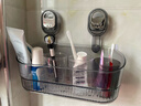 晟旎尚品卫生间浴室置物架吸盘置物架卫生间厨房免打孔洗漱台收纳盒透明黑 实拍图