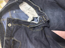 海澜之家（HLA）牛仔裤男皮标点缀直筒裤五袋款裤子男秋季新复古回潮 牛仔蓝过渡色（深）5F 2XL 185/92A 实拍图