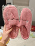 小熊兔子卡通棉拖鞋家用室内厚底棉拖鞋女保暖防滑毛毛拖鞋踩屎感 红色 36-37 【适合35-36】 实拍图