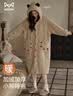 猫人小熊珊瑚绒睡袍女冬季加绒加厚睡衣长袍高端女士家居服套装 实拍图