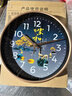 鲸麦现代简约新中式墙上挂钟中国风客厅卧室时钟挂墙家用免打孔石英钟 群鹿相聚-金框（蓝底） 8英寸 实拍图