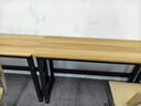 定制实木长条桌子长方形工作台写字桌卧室家用靠墙窄桌电脑桌书桌 【实木生态板】磨圆侧拉+白色白架 100x30x74cm 实拍图