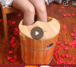 雷果木业高40cm杉木洗脚木桶泡脚木桶足浴桶足疗木盆熏蒸木桶深厚桶足三里 40cm木桶+弯盖 实拍图
