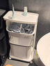 唐易多层脏衣篮置物架洗衣篮浴室可移动收纳架多功能玩具杂物收纳筐 白色【二层】带滑轮 多次壁挂 可折叠收纳 实拍图
