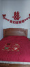 无印良品全棉贡缎结婚四件套纯棉轻奢高级感被套床单红色婚庆新婚床上用品 极光-胭脂红【100%全棉长绒棉】 1.8m 床单款 四件套-被套200*230cm 实拍图