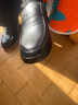 蜻蜓牌【100%全牛皮】男士皮鞋商务休闲真皮防滑软底软面中老年爸爸鞋真皮透气套脚舒适耐磨真皮百搭鞋子 黑色 41 实拍图