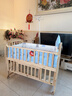 优乐博（ULOP）婴儿床实木无漆宝宝床婴儿拼接床可移动多功能婴儿床新生儿床 床围5件套+蚊帐+万向轮+护理台 送环保护脊椰棕床垫 实拍图