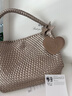 ECODAY编织托特包通勤包女包大容量单肩手提包送女朋友生日圣诞新年礼物 香槟色(大号) 实拍图