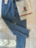 AEMAPE苹果纯棉秋冬季牛仔裤中老年高腰深裆宽松直筒爸爸装百搭加绒长裤 （厚款）A款#浅蓝色 34 (2尺7) 实拍图