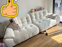 卡尔适奶油风布艺沙发客厅2025新款小户型防猫抓布雪尼尔直排沙发太空云 【云端舒适坐感】2.8米多人位 【防螨亲肤母婴级】雪尼尔 实拍图