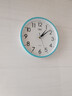 康巴丝（Compas）挂钟 静音简约钟表客厅石英钟表挂墙时钟 c2855 蓝色 26cm 实拍图