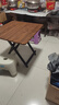 折叠桌餐桌家用小户型吃饭桌简易租房出租屋正方形小方桌子便携式 胡桃+黑架【60*60*55cm】 实拍图