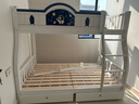圣伯顿上下铺双层床实木儿童床姐弟互不打扰上下床高低床双人子母床 爬梯+书架+双抽+床垫 上110下130 实拍图