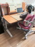 光明园迪G6max橡胶木儿童学习桌中小学生写字桌升降桌家用实木书桌椅套装 G6MAX樱桃橡105+A6-2椅+粉椅套 实拍图