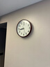 康巴丝（Compas）挂钟 创意简约钟表客厅石英钟表挂墙时钟 c2855 咖木色 26cm直径 实拍图