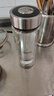 希诺（heenoor）抗菌玻璃杯双层防烫办公车载水杯男高档泡茶杯子XN-9607K 410mL 实拍图