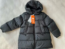 保姆鹅  【风墙】儿童羽绒服宝宝中长款护脸加厚外套保暖童装[NG2664] 炭黑 120 实拍图