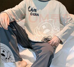 浪莎春秋季睡衣男全棉长袖长裤新品纯棉圆领青年学生可外穿家居服套装 实拍图