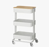 宜家（IKEA）拉斯克家居小推车三层置物架移动茶水桌客厅咖啡桌厨房储物收纳架 【升级款】白色带盖大号 35*45*77cm 实拍图