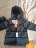 保姆鹅  【风墙】儿童羽绒服宝宝中长款护脸加厚外套保暖童装[NG2664] 炭黑 140 实拍图