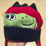 牧萌儿童帽子秋冬季护耳男女童保暖毛线针织帽宝宝学生时尚童帽 红色 实拍图
