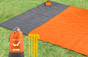 WELLHOUSE沙滩草地户外野餐垫折叠收纳袋带地钉防潮垫 橙灰色2.1*2m 实拍图