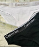 Calvin Klein内衣女士三条装经典提花腰边ck舒适棉质微弹性感比基尼三角内裤女 MP1-太空黑/椰青灰/月光白 3条 XS 实拍图