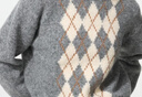 优衣库女装菱格圆领针织衫/毛衣毛衫482645 03 灰色 XL /165/92A 实拍图