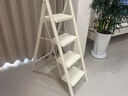 八海鸟家用折叠梯子四步小人字梯加厚加粗简易收纳奶白色多功能室内客厅 实拍图
