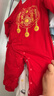 启芽（YAUP）满月宝宝衣服春夏套装红色初生婴儿连体衣女公主纯棉男孩百天冬季 长命百岁【春秋夹薄棉】带帽袜 66cm 【百天礼】2-5个月/11-15斤 实拍图