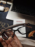 蔡司（ZEISS）镜片可选近视眼镜男女变色防雾防蓝光辐射平光镜木纹腿大框配度数 黑框木纹腿-0度钻晶防蓝光平光镜 实拍图