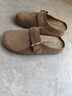 回力厚底勃肯鞋女2025秋冬新款加绒包头半拖鞋一脚蹬休闲外穿棉拖鞋女 浅棕色【2.5cm轻便软底】 40 实拍图