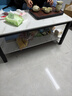 修乐（XIULE）茶几客厅家用茶桌钢化玻璃茶台仿岩板大理石茶几轻奢感小桌子 【加粗钢架】白纹理+黑架100cm 实拍图