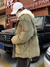 马克华菲外套男冬季加厚棉衣复古假两件袄子男士面包服羽绒棉服 军绿色 L 实拍图