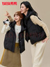 鸭鸭（YAYA）羽绒马甲女外穿2025新款亲子装时尚韩版宽松潮流休闲保暖坎肩HF 黑色 M （170） 成人装 实拍图