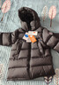 保姆鹅  【风墙】儿童羽绒服宝宝中长款护脸加厚外套保暖童装[NG2664] 炭黑 120 实拍图