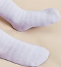 全棉时代儿童袜子7A抗菌婴幼儿宝宝纯棉中筒袜 紫粉白 10-12cm 实拍图