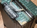 狄斯顿保罗  铝框行李箱男女新款拉杆箱万向轮拉杆箱大容量旅行箱登机密码箱 墨绿色-加厚合金框【箱体可坐人】 26英寸 实拍图