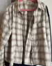 优衣库女装法兰绒箱型衬衫/格纹美式复古479085 01 乳白色 L /160/88A 实拍图