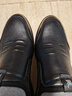 蜘蛛王男鞋春秋商务休闲皮鞋男牛皮一脚蹬中老年爸爸鞋 48608 黑色 41 实拍图