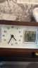 汉时（Hense）创意复古台钟万年历桌面时钟客厅座钟电视柜坐钟摆件家用钟表HD76 胡桃木+石英机芯(32.5*17)cm 实拍图