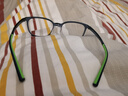 派丽蒙（PARIM） 学生近视眼镜透明眼镜框可配近视镜儿童男孩女孩方形眼镜53008 C1-亮透明深蓝框+蓝划绿腿 通用 实拍图