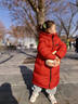 保姆鹅 儿童羽绒服长款巨厚高充绒防风保暖中大童宝宝冬装外套[NM2537] 中国红 120 实拍图