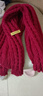 百搭韩版针织毛线红色围巾女2024圣诞冬季高级感新年礼物情侣围脖 针织围巾-酒红色-1个装-保暖 1 实拍图