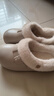 朴西冬季复古博肯防水可拆洗女士棉拖鞋可外穿保暖 浅沙色 40-41 实拍图