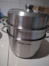 苏泊尔蒸锅304不锈钢三层复底34cm蒸鱼锅电磁炉通用蒸笼EZ34YAS01 实拍图