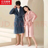红豆居家 睡衣女秋冬长袖法兰绒睡袍女加绒家居服经典可外穿浴袍 JBJ722 韵灰粉 170/92A  实拍图