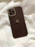 葵也适用iPhone17promax手机壳全包防摔超薄苹果17斜跨带挂绳女保护套 深棕月坑纹山茶花棕花朵手绳 苹果17 Pro 实拍图
