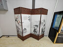 中式简易折叠可移动屏风遮挡板帘客厅隔断墙卧室现代简约办公室 双面图案送底座（加厚加粗） 1.7米高4扇一组2米宽 实拍图